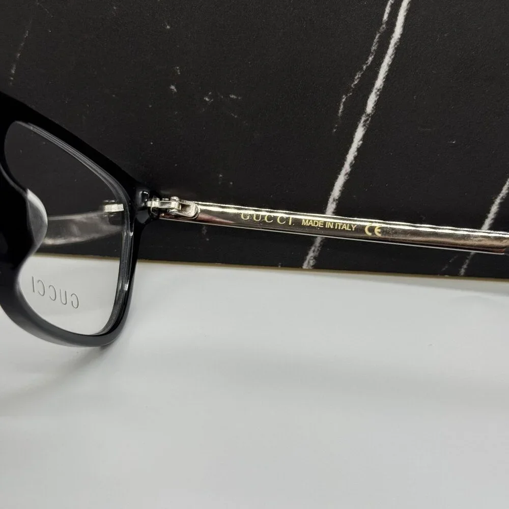 NEW GUCCI GG0696OA 001 GUCCI BLACK SQUARE EYEGLASSES GUCCI